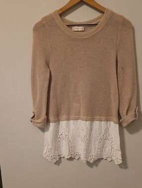 Altar’d State Lace Hem Knit Tunic Top